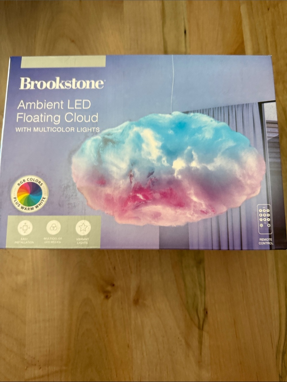 Brookstone Ambient LED Floating Cloud - Blue & Pink Glow